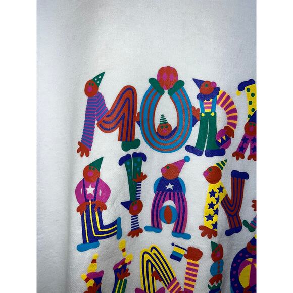 Modigliani Iunior Sweatshirt Italy Spellout Character Multicolor Crewneck Large - Picture 3 of 13